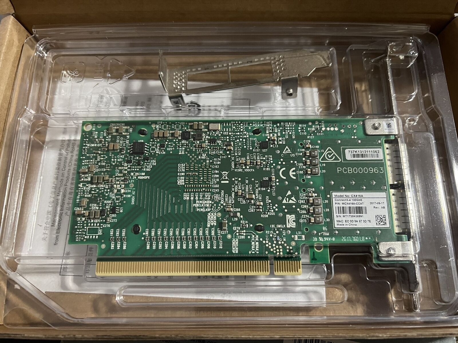 Mellanox MCX416A-CAT CX416A Du - 100Gbe Qsfp28 Network Card ulasan dan harga
